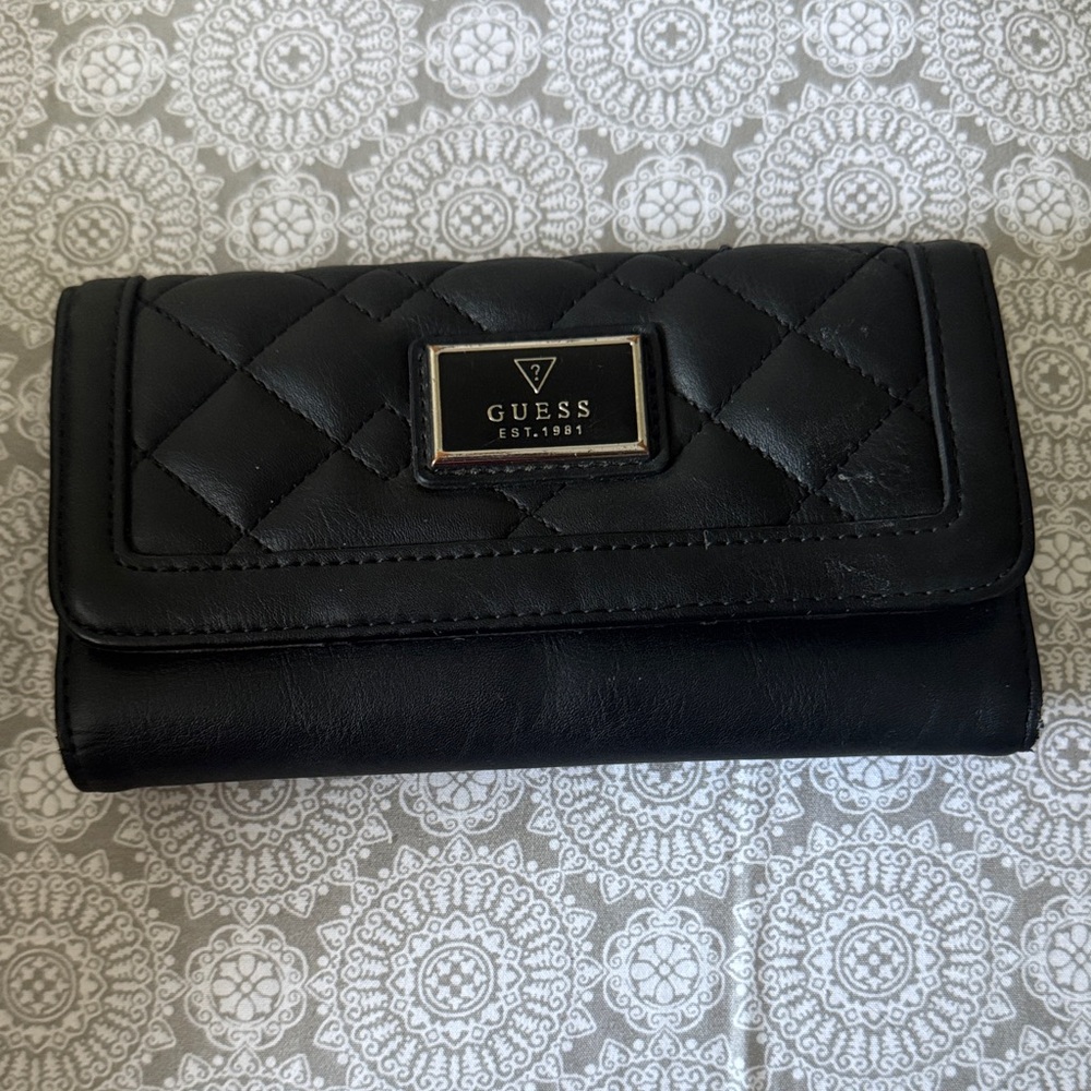 Guess Quilted Black Women's Wallet